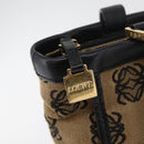 LOEWE Anagram Hand Bag Canvas Beige Gold Auth 180003-17