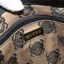 LOEWE Anagram Hand Bag Canvas Beige Gold Auth 180003-18