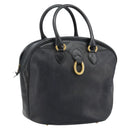 Christian Dior Trotter Canvas Hand Bag Black Gold Auth 180006-1