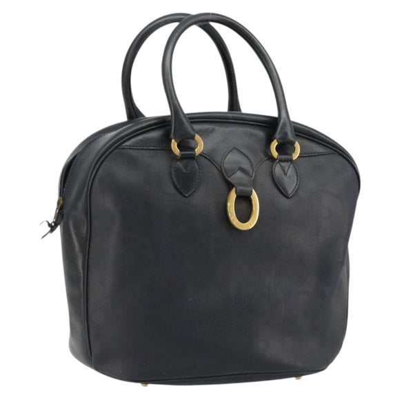 Christian Dior Trotter Canvas Hand Bag Black Gold Auth 180006