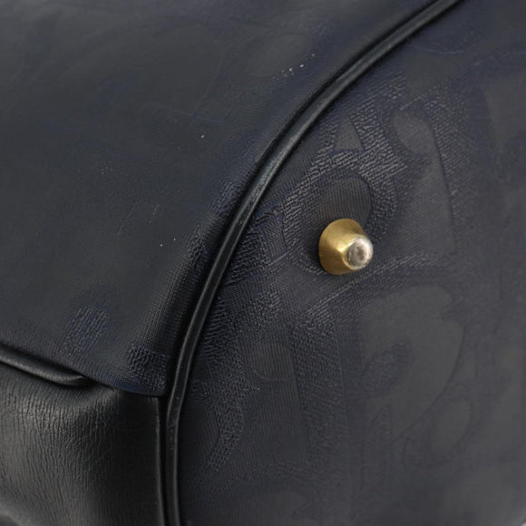 Christian Dior Trotter Canvas Hand Bag Black Gold Auth 180006