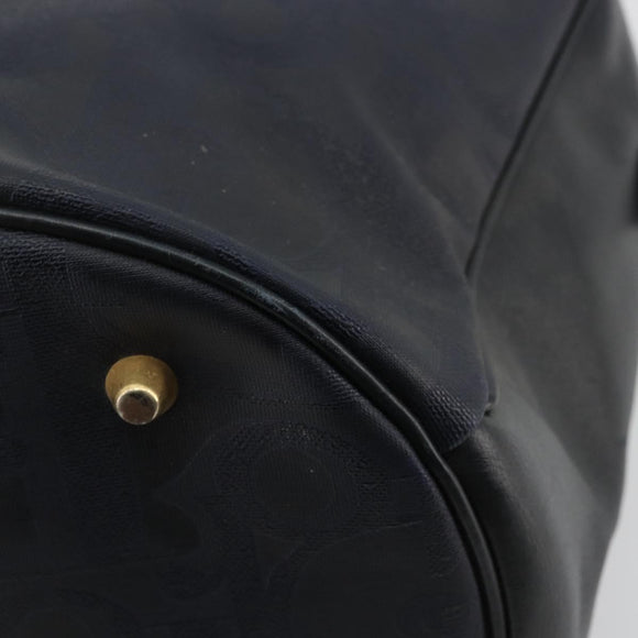 Christian Dior Trotter Canvas Hand Bag Black Gold Auth 180006