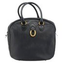 Christian Dior Trotter Canvas Hand Bag Black Gold Auth 180006-13