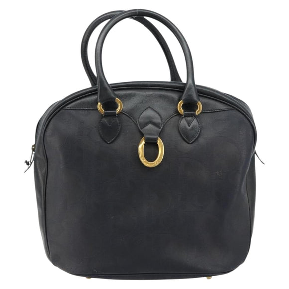 Christian Dior Trotter Canvas Hand Bag Black Gold Auth 180006