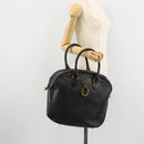 Christian Dior Trotter Canvas Hand Bag Black Gold Auth 180006-23