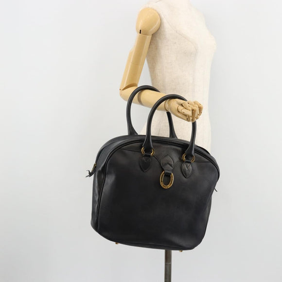 Christian Dior Trotter Canvas Hand Bag Black Gold Auth 180006