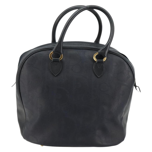Christian Dior Trotter Canvas Hand Bag Black Gold Auth 180006