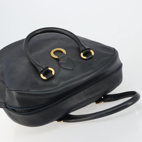 Christian Dior Trotter Canvas Hand Bag Black Gold Auth 180006