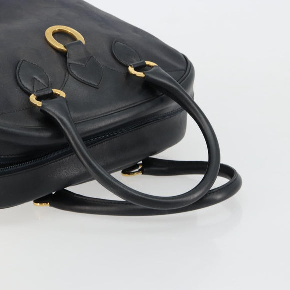 Christian Dior Trotter Canvas Hand Bag Black Gold Auth 180006