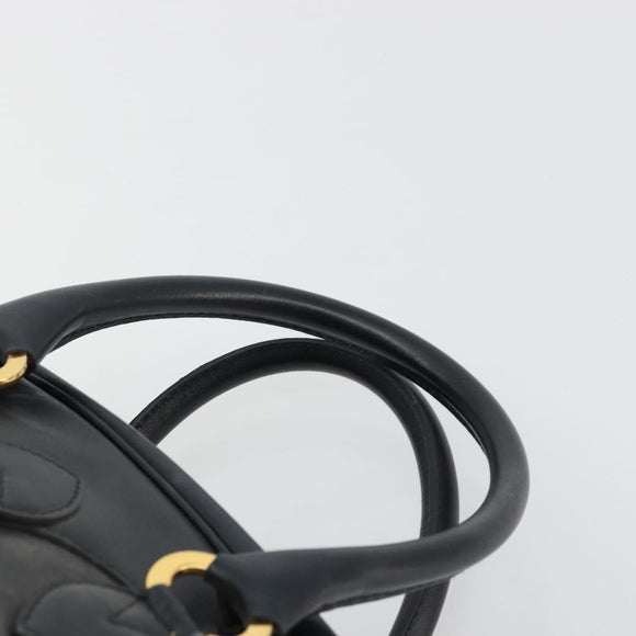 Christian Dior Trotter Canvas Hand Bag Black Gold Auth 180006