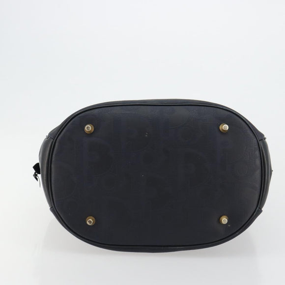 Christian Dior Trotter Canvas Hand Bag Black Gold Auth 180006