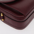 CARTIER Must Line Shoulder Bag Leather Bordeaux Gold Auth 180007-9