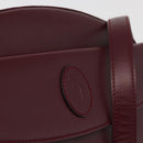 CARTIER Must Line Shoulder Bag Leather Bordeaux Gold Auth 180007-17