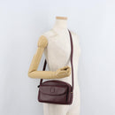 CARTIER Must Line Shoulder Bag Leather Bordeaux Gold Auth 180007-22