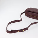 CARTIER Must Line Shoulder Bag Leather Bordeaux Gold Auth 180007-7
