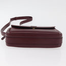 CARTIER Must Line Shoulder Bag Leather Bordeaux Gold Auth 180007-5