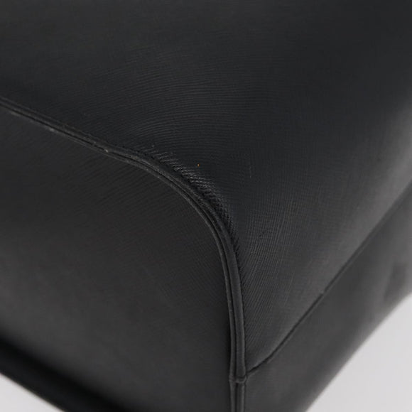GIVENCHY Hand Bag Leather Black Gold Auth 180008