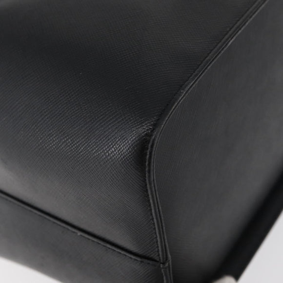 GIVENCHY Hand Bag Leather Black Gold Auth 180008