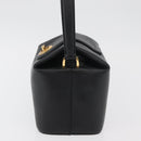 GIVENCHY Hand Bag Leather Black Gold Auth 180008-3