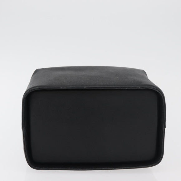 GIVENCHY Hand Bag Leather Black Gold Auth 180008