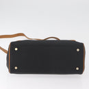 SAINT LAURENT Hand Bag Coated Canvas 2way Black Gold Auth 180009-11