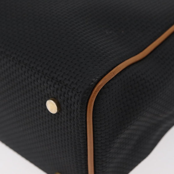 SAINT LAURENT Hand Bag Coated Canvas 2way Black Gold Auth 180009