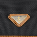 SAINT LAURENT Hand Bag Coated Canvas 2way Black Gold Auth 180009-16
