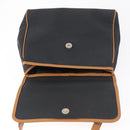 SAINT LAURENT Hand Bag Coated Canvas 2way Black Gold Auth 180009-17