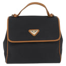 SAINT LAURENT Hand Bag Coated Canvas 2way Black Gold Auth 180009-2