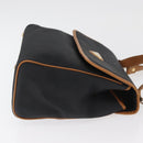 SAINT LAURENT Hand Bag Coated Canvas 2way Black Gold Auth 180009-4