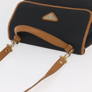 SAINT LAURENT Hand Bag Coated Canvas 2way Black Gold Auth 180009-6