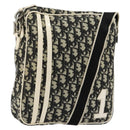 Christian Dior Trotter Canvas Shoulder Bag PVC Black Silver Auth 180010-1