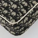 Christian Dior Trotter Canvas Shoulder Bag PVC Black Silver Auth 180010-13