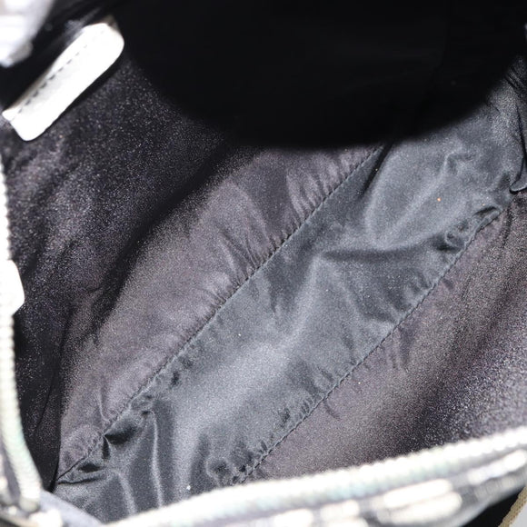 Christian Dior Trotter Canvas Shoulder Bag PVC Black Silver Auth 180010