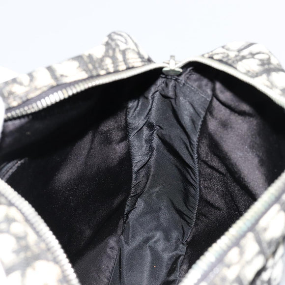 Christian Dior Trotter Canvas Shoulder Bag PVC Black Silver Auth 180010