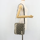 Christian Dior Trotter Canvas Shoulder Bag PVC Black Silver Auth 180010-22