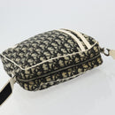 Christian Dior Trotter Canvas Shoulder Bag PVC Black Silver Auth 180010-6