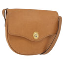 Christian Dior Shoulder Bag Leather Beige Gold Auth 180011-1