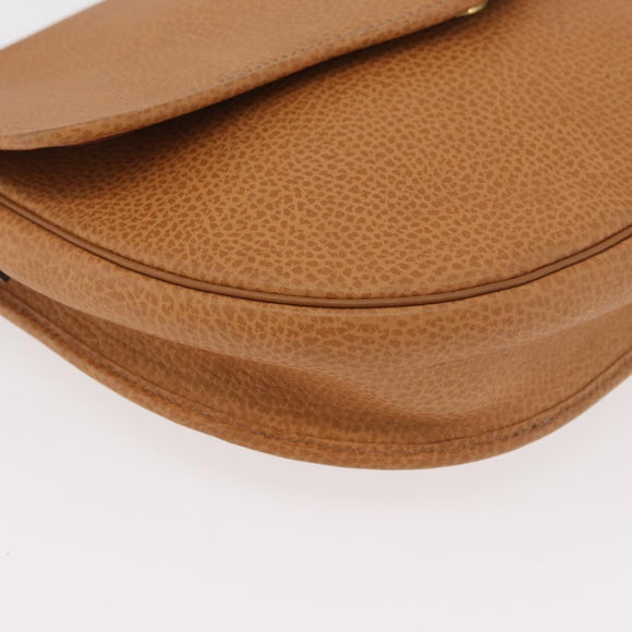 Christian Dior Shoulder Bag Leather Beige Gold Auth 180011