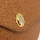 Christian Dior Shoulder Bag Leather Beige Gold Auth 180011-14