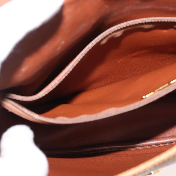 Christian Dior Shoulder Bag Leather Beige Gold Auth 180011