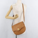 Christian Dior Shoulder Bag Leather Beige Gold Auth 180011-22