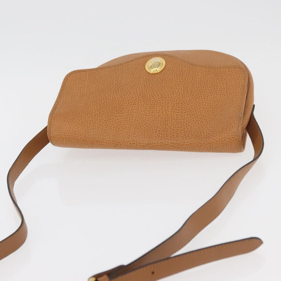 Christian Dior Shoulder Bag Leather Beige Gold Auth 180011