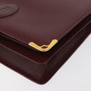 CARTIER Must Line Clutch Bag Leather Bordeaux Gold Auth 180014-10