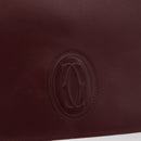 CARTIER Must Line Clutch Bag Leather Bordeaux Gold Auth 180014-13