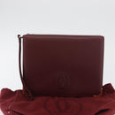 CARTIER Must Line Clutch Bag Leather Bordeaux Gold Auth 180014-21