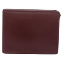 CARTIER Must Line Clutch Bag Leather Bordeaux Gold Auth 180014-3