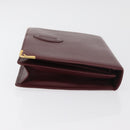 CARTIER Must Line Clutch Bag Leather Bordeaux Gold Auth 180014-4
