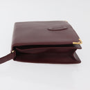 CARTIER Must Line Clutch Bag Leather Bordeaux Gold Auth 180014-5