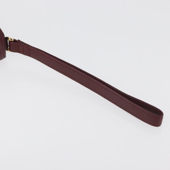 CARTIER Must Line Clutch Tas Leer Bordeaux Goud Auth 180014